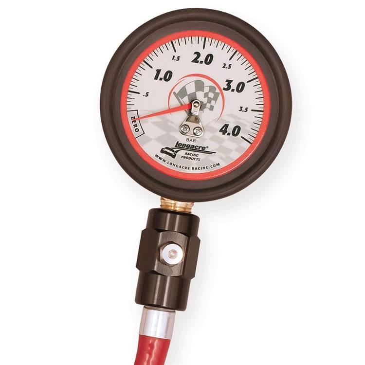 Longacre Deluxe 2 ½" Metric Tire Gauge 0-4 Bar