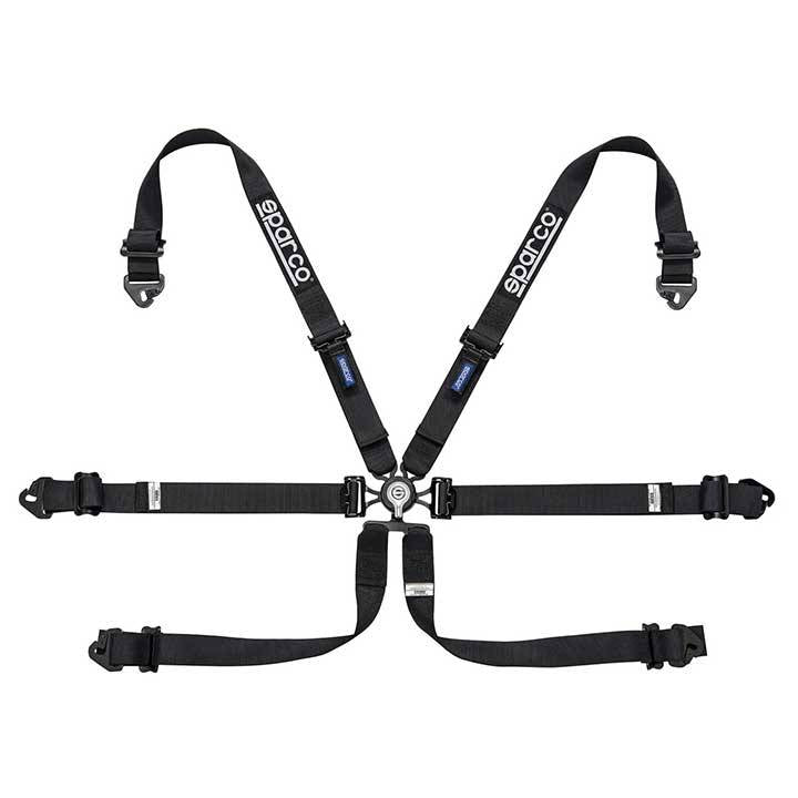 Sparco 6 pt 2"X2" Cam Lock Pull Down Racing Harness